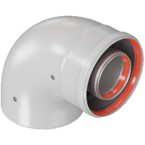 Промежуточный отвод ROMMER Rca-6010-000090 раструбный, 90 гр. 60/100 (наружный диаметр мама/папа) RG0091CSP6KDIS