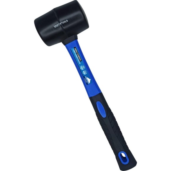 Резиновая киянка vertextools 225 г, черная резина, фибергласовая рукоятка 10-50-225 Резиновая киянка vertextools 225 г, черная резина, фибергласовая рукоятка 10-50-225