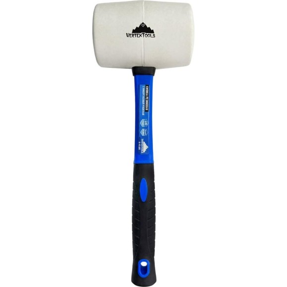 Резиновая киянка vertextools 680 г, белая резина, фибергласовая рукоятка 10-45-680 Резиновая киянка vertextools 680 г, белая резина, фибергласовая рукоятка 10-45-680