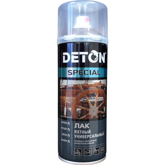 Лак яхтный универсальный Deton SPECIAL глянцевый, аэрозоль 520 мл DTN-A07304