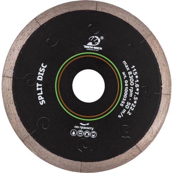 Диск алмазный сплошной по граниту SPLIT DISC (115х22.2 мм) TECH-NICK 041000355 Диск алмазный сплошной по граниту SPLIT DISC (115х22.2 мм) TECH-NICK 041000355