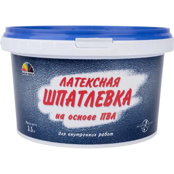Шпатлевка латексная на основе ПВА 3.5 кг Магия Радуги 1 11940 Шпатлевка латексная на основе ПВА 3.5 кг Магия Радуги 1 11940