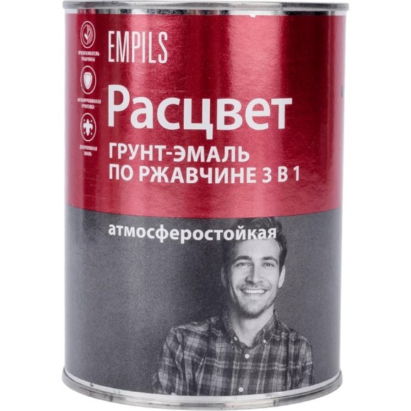 Грунт-эмаль по ржавчине Расцвет алкидная, шоколадная, 0.9 кг 65195 Грунт-эмаль по ржавчине Расцвет алкидная, шоколадная, 0.9 кг 65195