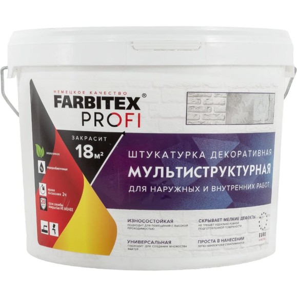 Декоративная штукатурка FARBITEX (мультиструктурная; 9 л) 4300007992 Декоративная штукатурка FARBITEX (мультиструктурная; 9 л) 4300007992