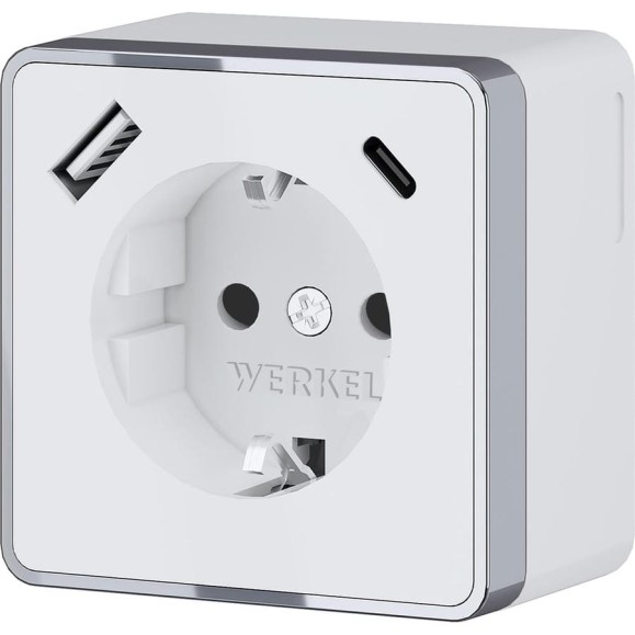 Розетка WERKEL с заземлением, шторками и usb тип a+c gallant (белый) W5071701 Розетка WERKEL с заземлением, шторками и usb тип a+c gallant (белый) W5071701