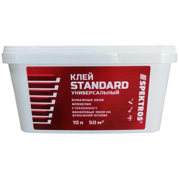 Готовый клей для флизелина, стеклохолста и стеклообоев SPEKTROS Standard (10 л) 56084 Готовый клей для флизелина, стеклохолста и стеклообоев SPEKTROS Standard (10 л) 56084