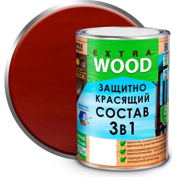 Защитно-красящий состав 3в1 FARBITEX EXTRA (рябина; 0.8 л) 4300007394 Защитно-красящий состав 3в1 FARBITEX EXTRA (рябина; 0.8 л) 4300007394