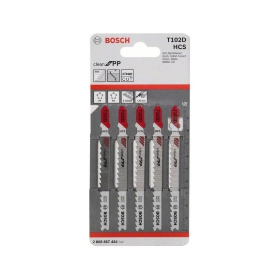 Набор пил CleanPP 5 шт, T102D Bosch 2608667444 Набор пил CleanPP 5 шт, T102D Bosch 2608667444