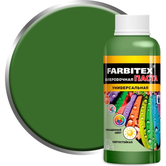 Колеровочная универсальная паста FARBITEX оливковый, 0.1 л 4100003346 Колеровочная универсальная паста FARBITEX оливковый, 0.1 л 4100003346