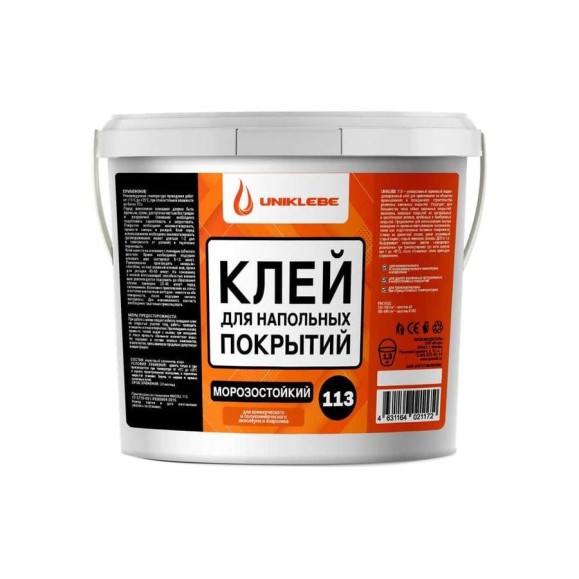 Клей для напольных покрытий UNIKLEBE 113 универсальный, морозостойкий, 1.3 кг 1130013 Клей для напольных покрытий UNIKLEBE 113 универсальный, морозостойкий, 1.3 кг 1130013