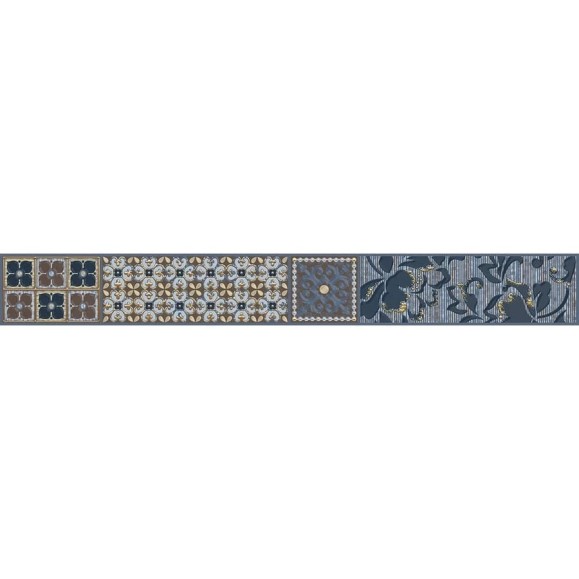 Бордюр Azori Ceramica камлот индиго эйша 40,5x5 см 1 шт. 582551004