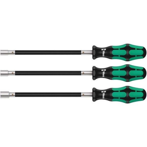 Набор торцевых отвёрток WERA 391/3 с гибким стержнем, 6x167, 7x167, 8x167, 3 предмета WE-135311 Набор торцевых отвёрток WERA 391/3 с гибким стержнем, 6x167, 7x167, 8x167, 3 предмета WE-135311