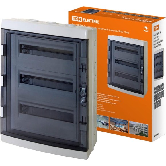 Бокс TDM ELECTRIC ЩРН-П-54 модуля навесной пластик IP65 SQ0908-0008 Бокс TDM ELECTRIC ЩРН-П-54 модуля навесной пластик IP65 SQ0908-0008