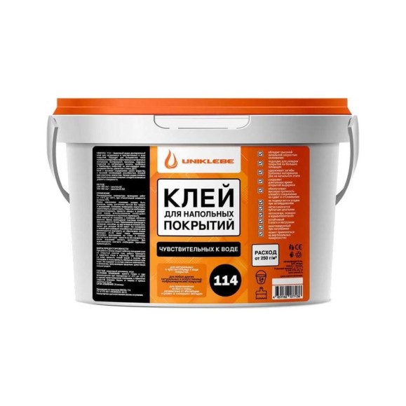 Клей для натуральных и чувствительных к воде напольных покрытий UNIKLEBE 114 14 кг 1140014 Клей для натуральных и чувствительных к воде напольных покрытий UNIKLEBE 114 14 кг 1140014