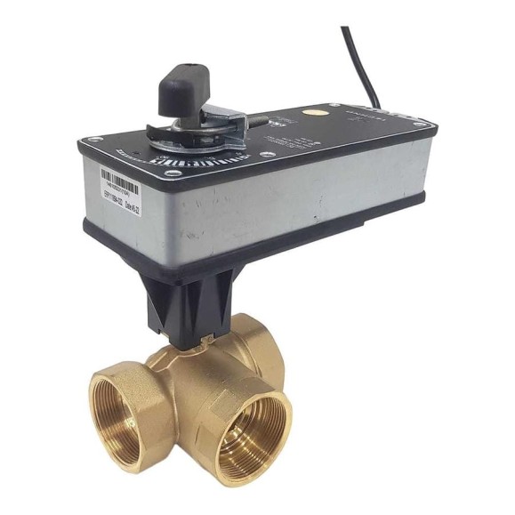 Трехходовой шаровый кран TECHNO HK340-SC10DF/230V DN40, резьба G1-1/2 с электроприводом 10Нм, 220В, управление открыто/закрыто с возвратной пружиной 632402 Трехходовой шаровый кран TECHNO HK340-SC10DF/230V DN40, резьба G1-1/2 с электроприводом 10Нм, 220В, управление открыто/закрыто с возвратной пружиной 632402