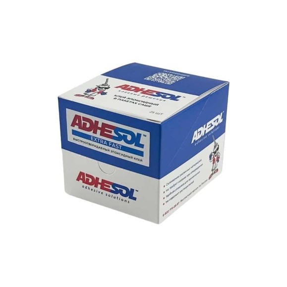 Эпоксидный клей ADHESOL Extra fast в пакетиках, быстроотверждаемый, 4 мл, 25 шт. 500523 Эпоксидный клей ADHESOL Extra fast в пакетиках, быстроотверждаемый, 4 мл, 25 шт. 500523
