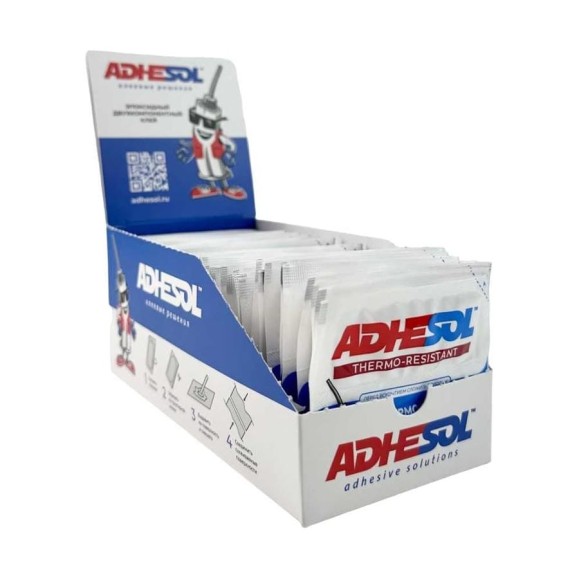 Эпоксидный клей ADHESOL Thermo resistant в пакетиках, термостойкий, 4 мл, 50 шт. 500514