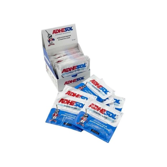 Эпоксидный клей ADHESOL Clear glass в пакетиках, прозрачный, 4 мл, 25 шт. 500521 Эпоксидный клей ADHESOL Clear glass в пакетиках, прозрачный, 4 мл, 25 шт. 500521