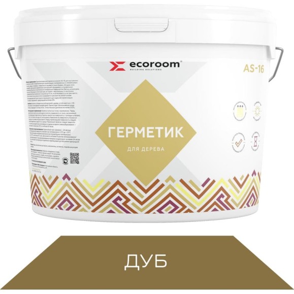 Герметик акриловый ECOROOM AS-16 для дерева, дуб, 3 кг 225-1-3/дуб