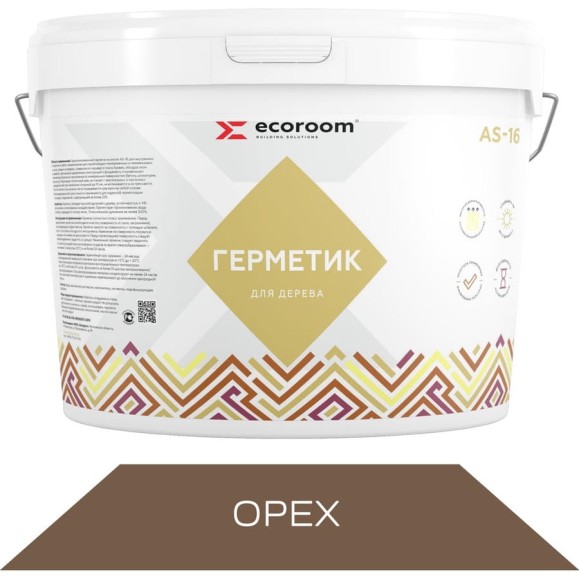 Герметик акриловый ECOROOM AS-16 для дерева, орех, 3 кг 225-1-3/орех Герметик акриловый ECOROOM AS-16 для дерева, орех, 3 кг 225-1-3/орех