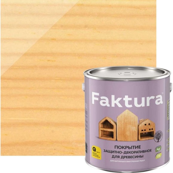 Защитно-декоративное покрытие для древесины FAKTURA бесцветное, ведро 2.5 л 209259 Защитно-декоративное покрытие для древесины FAKTURA бесцветное, ведро 2.5 л 209259