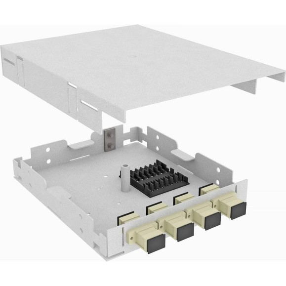 Настенный оптический кросс TopLan 4 SC/PC адаптера, многомодовый MM 50/125 (OM3), укомплектованный, КРНМ-Top-04SC/P-OM3-GY Настенный оптический кросс TopLan 4 SC/PC адаптера, многомодовый MM 50/125 (OM3), укомплектованный, КРНМ-Top-04SC/P-OM3-GY