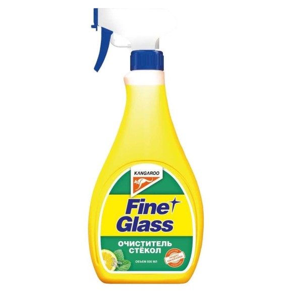 Очиститель стекол KANGAROO Fine glass ароматизированный, 500 мл, лимон-мята, б/салф. 320121 1794064 Очиститель стекол KANGAROO Fine glass ароматизированный, 500 мл, лимон-мята, б/салф. 320121 1794064