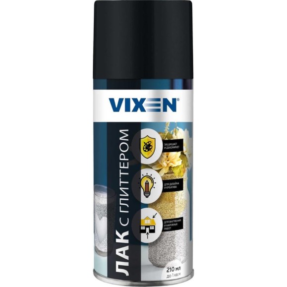 Лак с глиттером Vixen золото, аэрозоль 210 мл VX24014 Лак с глиттером Vixen золото, аэрозоль 210 мл VX24014