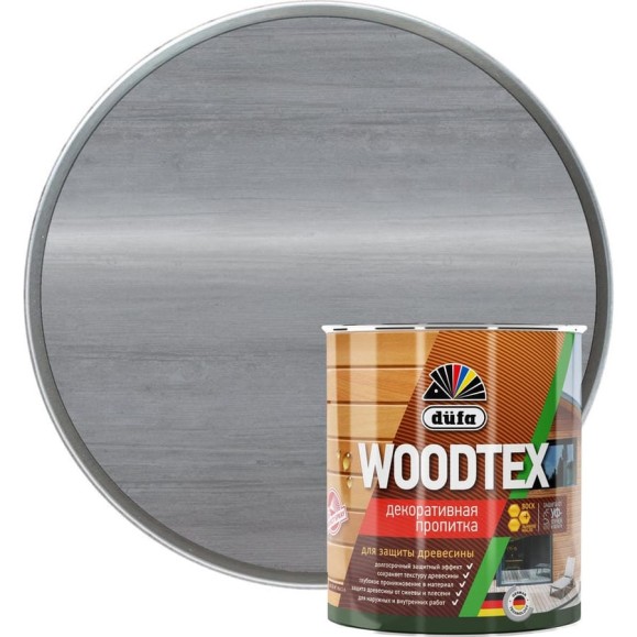 Декоративная пропитка для защиты древесины Dufa WOOD TEX серая, 0.9 л МП00-011149 Декоративная пропитка для защиты древесины Dufa WOOD TEX серая, 0.9 л МП00-011149