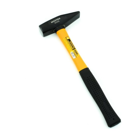 Слесарный молоток BOHRER 600 г, рукоятка фиберглас, квадратный боек, cталь 45 5712106