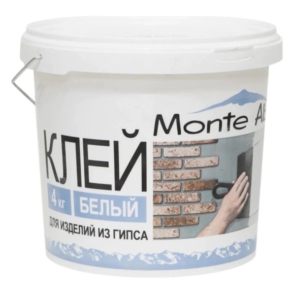 Клей для изделий из гипса MonteAlba ведро, 4 кг Клей для изделий из гипса MonteAlba ведро, 4 кг