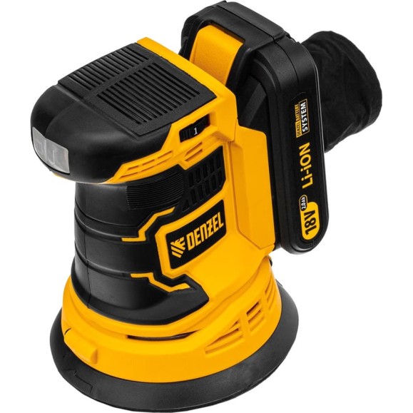 Шлифовальная эксцентриковая аккумуляторная машина Denzelcos-125 18 В li-ion 28470 Шлифовальная эксцентриковая аккумуляторная машина Denzelcos-125 18 В li-ion 28470