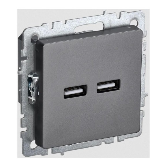 Розетка USB IEK Brite a+a 5в 3,1а рю10-1-брс сталь BR-U21-D31-K46 Розетка USB IEK Brite a+a 5в 3,1а рю10-1-брс сталь BR-U21-D31-K46