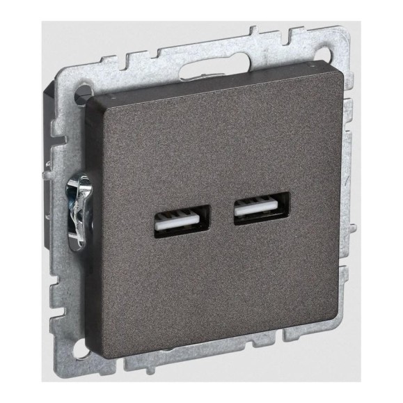 Розетка USB IEK Brite a+a 5в 3,1а рю10-1-бртб темная бронза BR-U21-D31-K45 Розетка USB IEK Brite a+a 5в 3,1а рю10-1-бртб темная бронза BR-U21-D31-K45