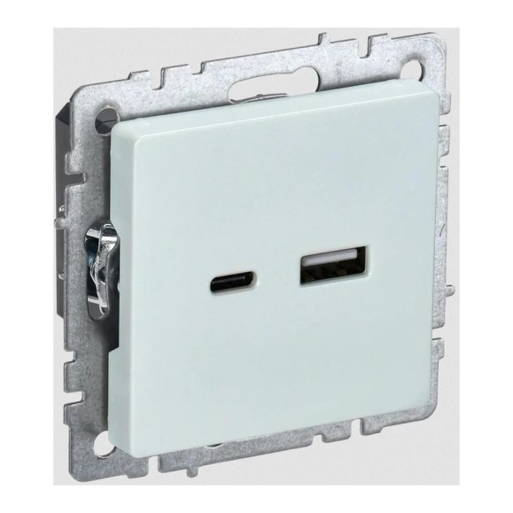 Розетка USB IEK Brite a+c 18вт рю11-1-брж жемчуг BR-U22-018-K36