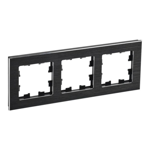 3-местная рамка IEK Brite ру-3-1-брч металл, черный BR-M32-M-K02 3-местная рамка IEK Brite ру-3-1-брч металл, черный BR-M32-M-K02