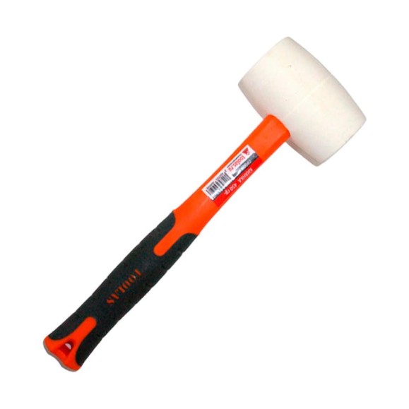 Киянка TOOLAS с фибергласовой ручкой, 450 гр, белая резина) 00012813 Киянка TOOLAS с фибергласовой ручкой, 450 гр, белая резина) 00012813