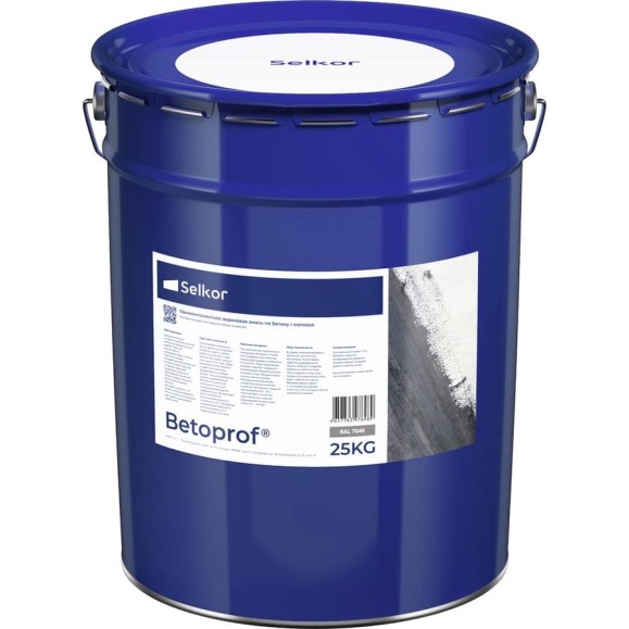 Акриловая краска по бетону Selkor Betoprof серая ral 7040, 25 кг 16250