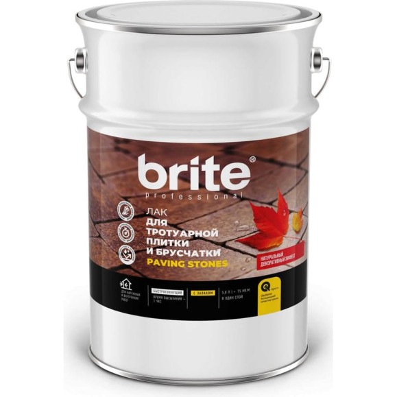 Лак для тротуарной плитки, камня и брусчатки BRITE PROFESSIONAL с эффектом Лак для тротуарной плитки, камня и брусчатки BRITE PROFESSIONAL с эффектом