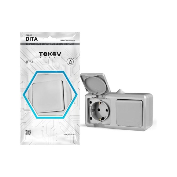 Блок оп TOKOV ELECTRIC dita (розетка 16а 250в с заземл. + 1-кл. выкл. 10а) ip54 сер. TKL-DT-V1RZ-C06-IP54 Блок оп TOKOV ELECTRIC dita (розетка 16а 250в с заземл. + 1-кл. выкл. 10а) ip54 сер. TKL-DT-V1RZ-C06-IP54