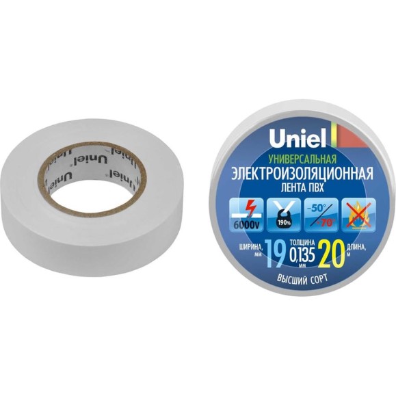 Изоляционная лента Uniel uit-135p 20/19/01 wht 04481 Изоляционная лента Uniel uit-135p 20/19/01 wht 04481